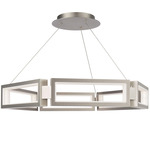 Mies Chandelier - Brushed Nickel / White