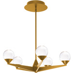 Double Bubble Chandelier - Aged Brass / Clear