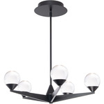 Double Bubble Chandelier - Black / Clear