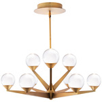 Double Bubble Chandelier - Aged Brass / Clear