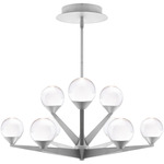 Double Bubble Chandelier - Satin Nickel / Clear