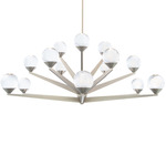 Double Bubble Chandelier - Satin Nickel / Clear