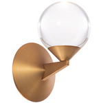 Double Bubble 1-Light Wall Sconce - Aged Brass / Clear