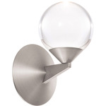 Double Bubble 1-Light Wall Sconce - Satin Nickel / Clear