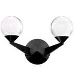 Double Bubble 2-Light Wall Sconce - Black / Clear