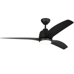 Avila Coastal Outdoor Ceiling Fan with Light - Midnight Black / Midnight Black