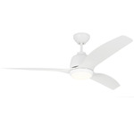 Avila Coastal Outdoor Ceiling Fan with Light - Matte White / Matte White