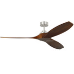 Collins Smart Ceiling Fan - Brushed Steel / Dark Walnut