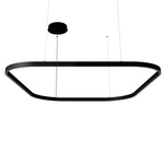 Zirkol Square Downlight Pendant - Matte Black / Opal