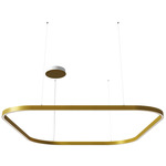 Zirkol Square Downlight Pendant - Matte Gold / Opal