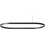 Zirkol Oval Downlight Pendant - Matte Black / Opal