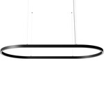 Zirkol Oval Downlight Pendant - Matte Black / Opal