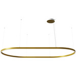 Zirkol Oval Downlight Pendant - Matte Gold / Opal