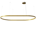 Zirkol Oval Downlight Pendant - Matte Gold / Opal