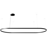 Zirkol Oval Downlight Pendant - Matte Black / Opal