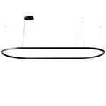 Zirkol Oval Downlight Pendant - Matte Black / Opal