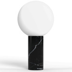 Pilar Table Lamp - Marquina Black Marble / Opal White