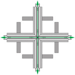 TruTrack Magnetic 2-Circuit Recessed Track X Connector - White