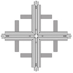 TruTrack Magnetic 2-Circuit Recessed Track X Connector - White