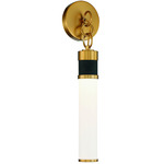 Abel Wall Sconce - Matte Black / Warm Brass / White Opal