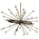 Ariel Oval Chandelier - Black / Gold / Crystal