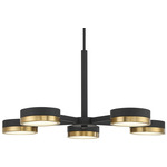 Ashor Chandelier - Matte Black / Warm Brass