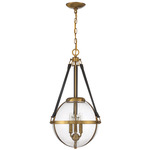 Bozeman Pendant - Warm Brass / Clear Seeded