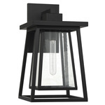 Denver Outdoor Wall Sconce - Matte Black / Clear Seeded