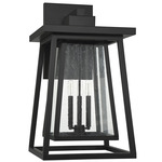 Denver Outdoor Wall Sconce - Matte Black / Clear Seeded