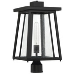 Denver Outdoor Post Light - Matte Black / Clear Seeded