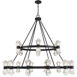 Dryden Chandelier - Matte Black / Crystal