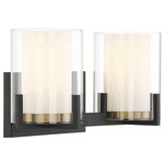 Eaton Bathroom Vanity Light - Matte Black / Warm Brass / Clear / White