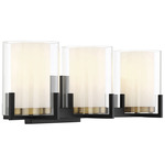 Eaton Bathroom Vanity Light - Matte Black / Warm Brass / Clear / White