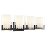 Eaton Bathroom Vanity Light - Matte Black / Warm Brass / Clear / White