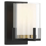 Eaton Wall Sconce - Matte Black / Warm Brass / Clear / White