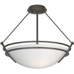 Presidio Tryne Semi Flush Ceiling Light - Dark Smoke / Opal
