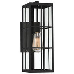 Ericson Outdoor Wall Sconce - Matte Black / Clear