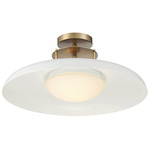 Gavin Semi Flush Ceiling Light - Warm Brass / White