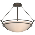 Presidio Tryne Semi Flush Ceiling Light - Dark Smoke / Sand