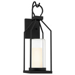 Hamilton Outdoor Wall Sconce - Matte Black / Clear / White