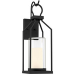 Hamilton Outdoor Wall Sconce - Matte Black / Clear / White