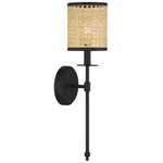 Jaylar Torch Wall Sconce - Matte Black / Natural