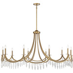 Kameron Chandelier - Warm Brass / Crystal