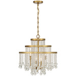 Luna Chandelier - Warm Brass / Crystal