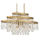 Luna Linear Chandelier - Warm Brass / Crystal