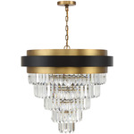 Marquise Chandelier - Matte Black / Warm Brass / Clear