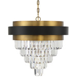 Marquise Chandelier - Matte Black / Warm Brass / Clear