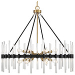 Santiago Chandelier - Matte Black / Warm Brass / Crystal