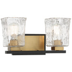 Sidney Bathroom Vanity Light - Matte Black / Warm Brass / Clear Water Piastra