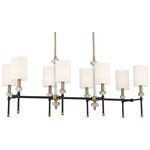 Tivoli Linear Chandelier - Matte Black / Warm Brass / White